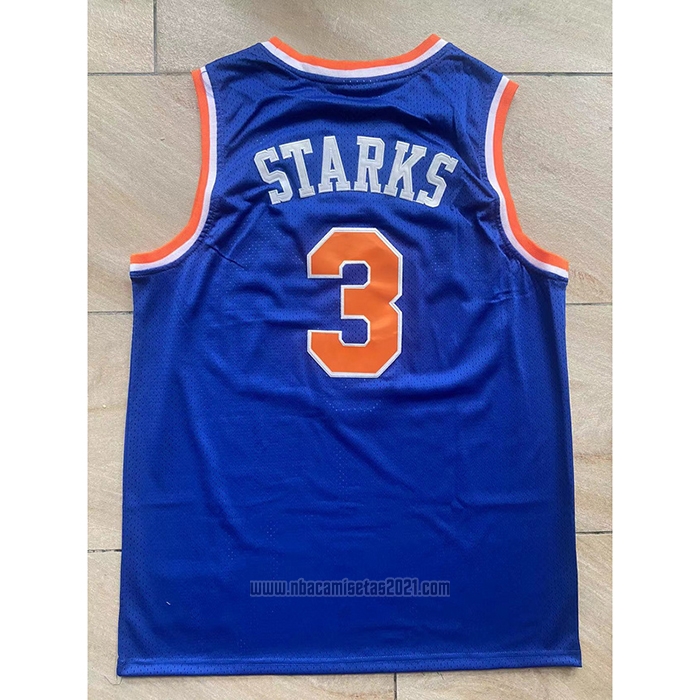 Camiseta New York Knicks John Starks #3 Mitchell & Ness Hardwood Classics Azul